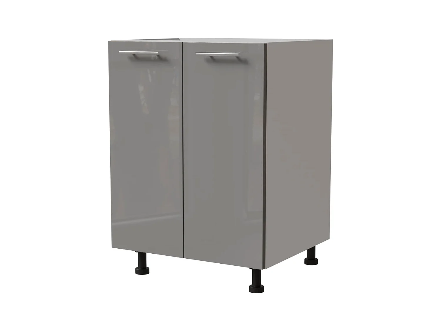 KÜCHENUNTERSCHRANK Essen D11/60 Grau Hochglanz / Weiß Matt 60 / 50 / 82cm
