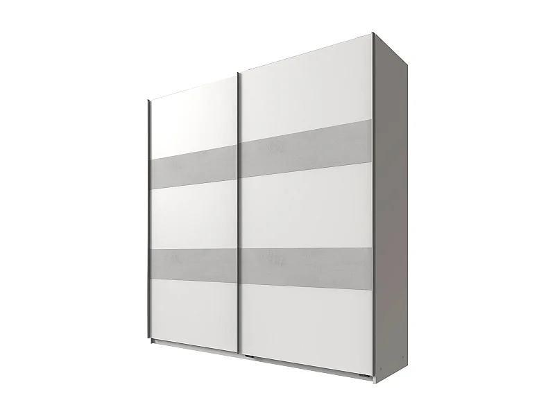 SCHWEBETÜRENSCHRANK Chees weiß / betonfarben lichtgrau 180 / 64 / 198cm