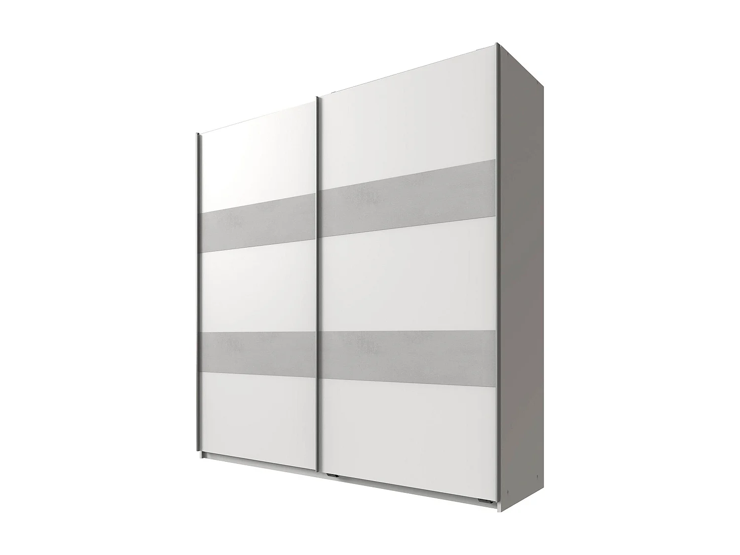 SCHWEBETÜRENSCHRANK Chees weiß / betonfarben lichtgrau 180 / 64 / 198cm