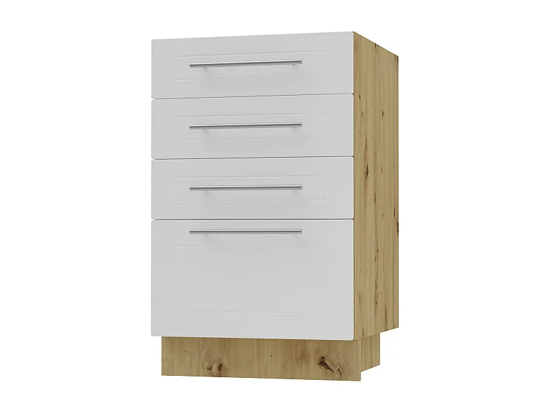 SCHUBLADENUNTERSCHRANK Kvantum D4A/40 Weiß Matt / Eiche Artisan Matt 40 / 50 / 82cm
