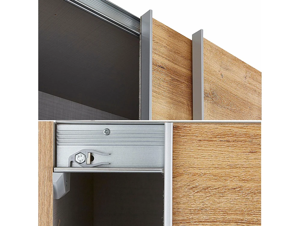 SCHWEBETÜRENSCHRANK Anna plankeneiche 225 / 65 / 210cm