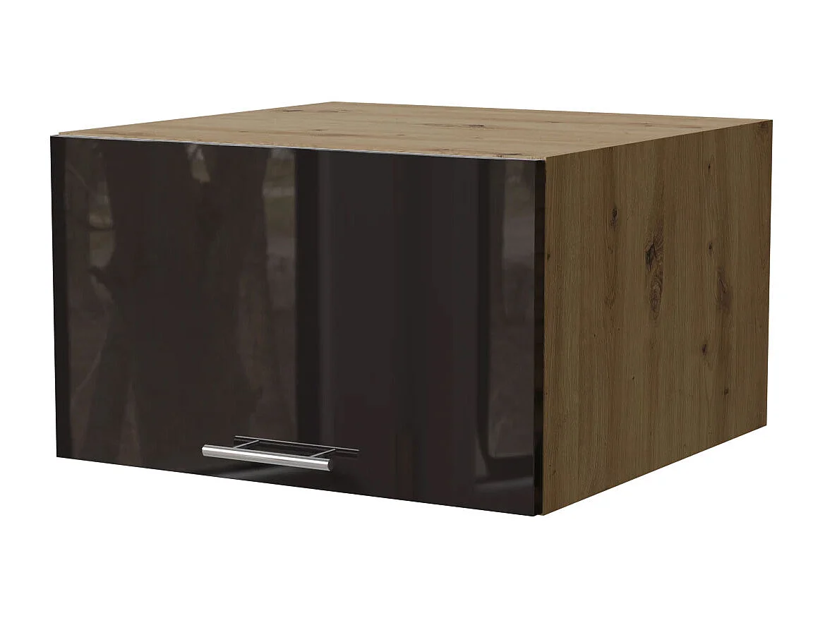 AUFSATZSCHRANK Essen W6B/60 Schwarz Hochglanz / Eiche Artisan Matt 60 / 59 / 36cm