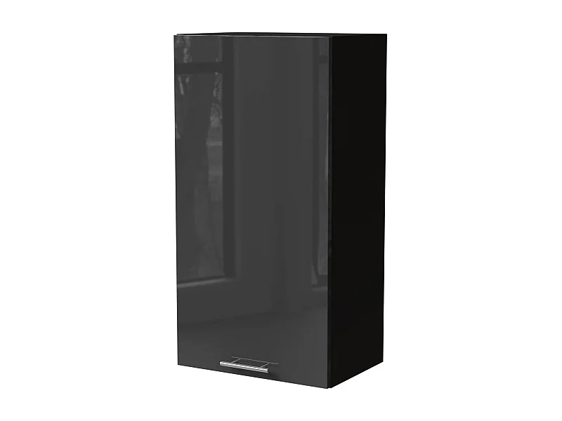 KÜCHENHÄNGESCHRANK Essen W4/50 Graphit Hochglanz / Schwarz Matt 50 / 32,5 / 96cm