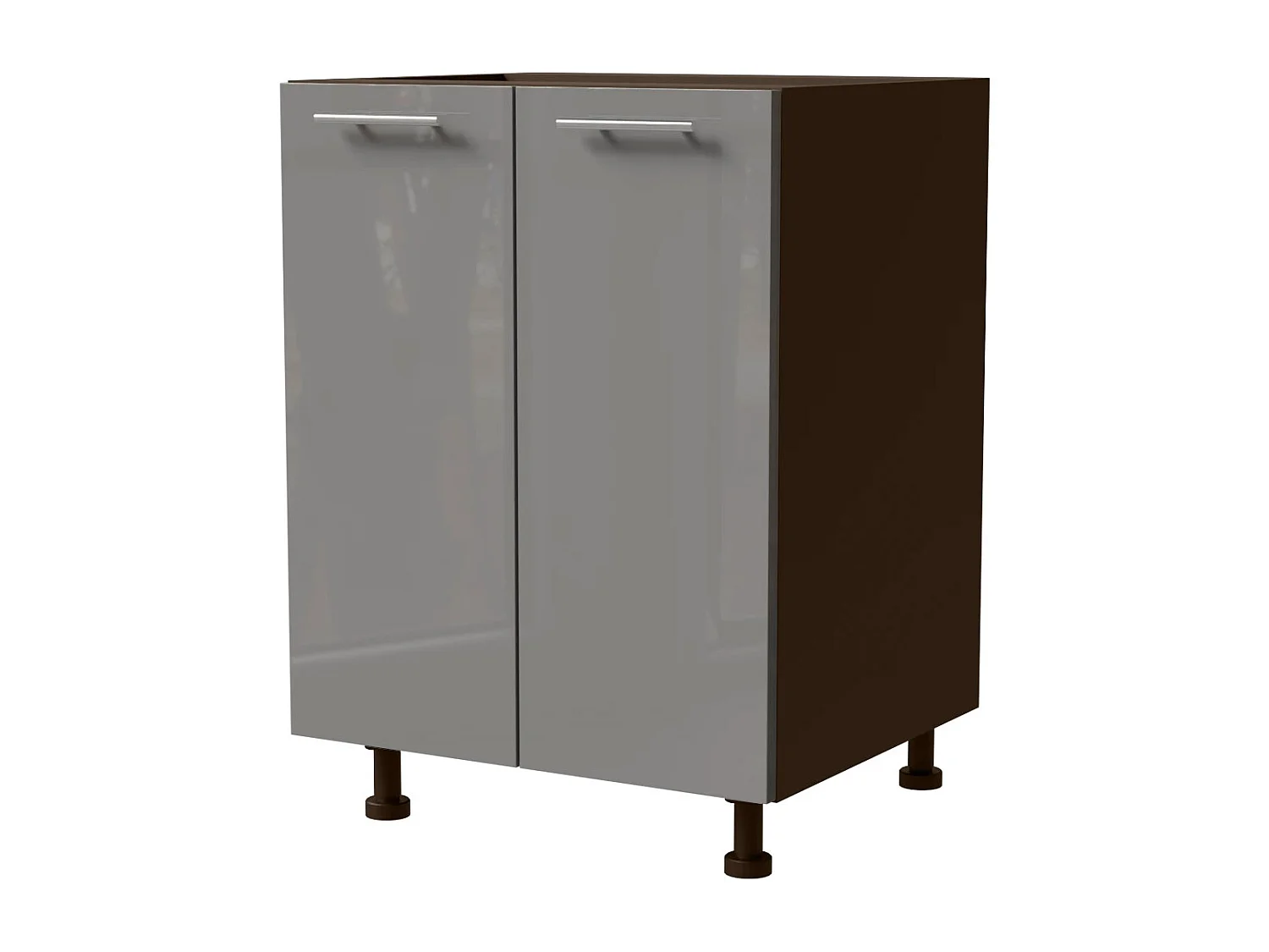 KÜCHENUNTERSCHRANK Essen D11/60 Grau Hochglanz / Lava Matt 60 / 50 / 82cm