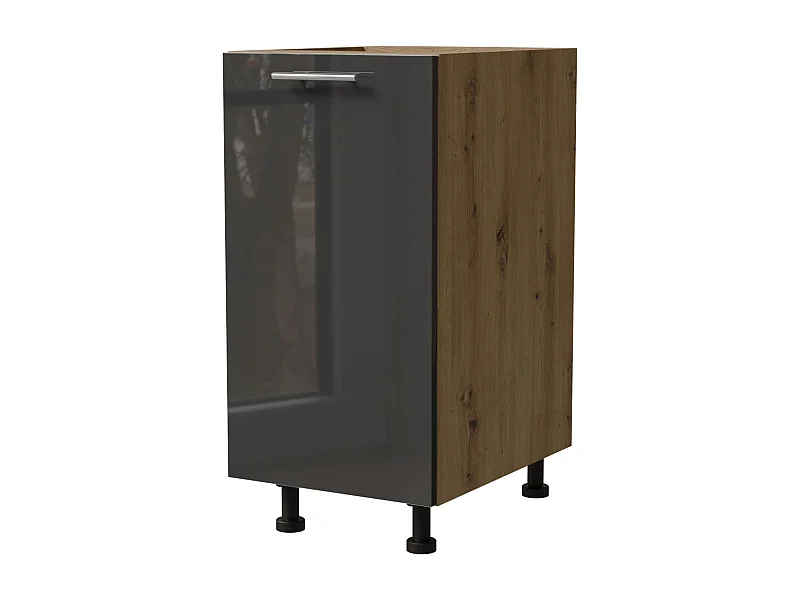 KÜCHENUNTERSCHRANK Essen D1D/40 Graphit Hochglanz / Eiche Artisan Matt 40 / 50 / 82cm