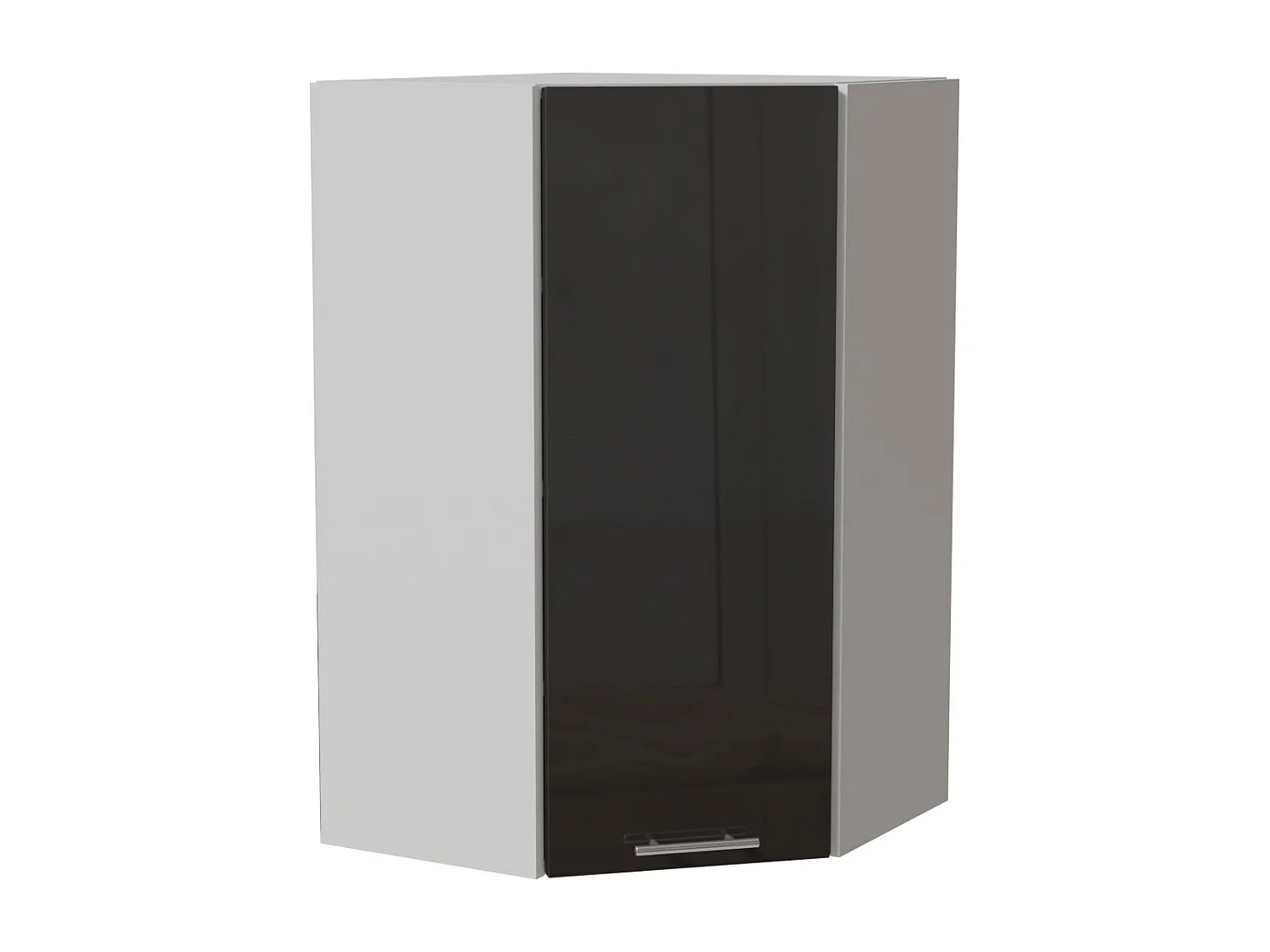 ECK-HÄNGESCHRANK Essen W4/10/60 Graphit Hochglanz / Weiß Matt 60 / 60 / 96cm