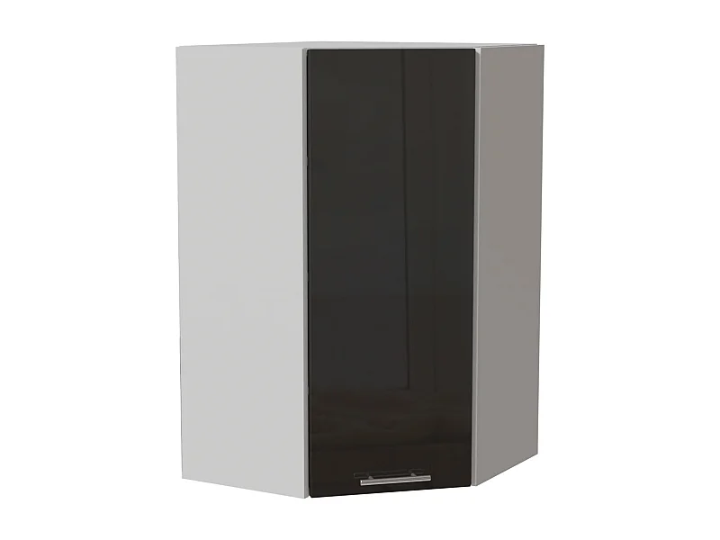 ECK-HÄNGESCHRANK Essen W4/10/60 Graphit Hochglanz / Weiß Matt 60 / 60 / 96cm