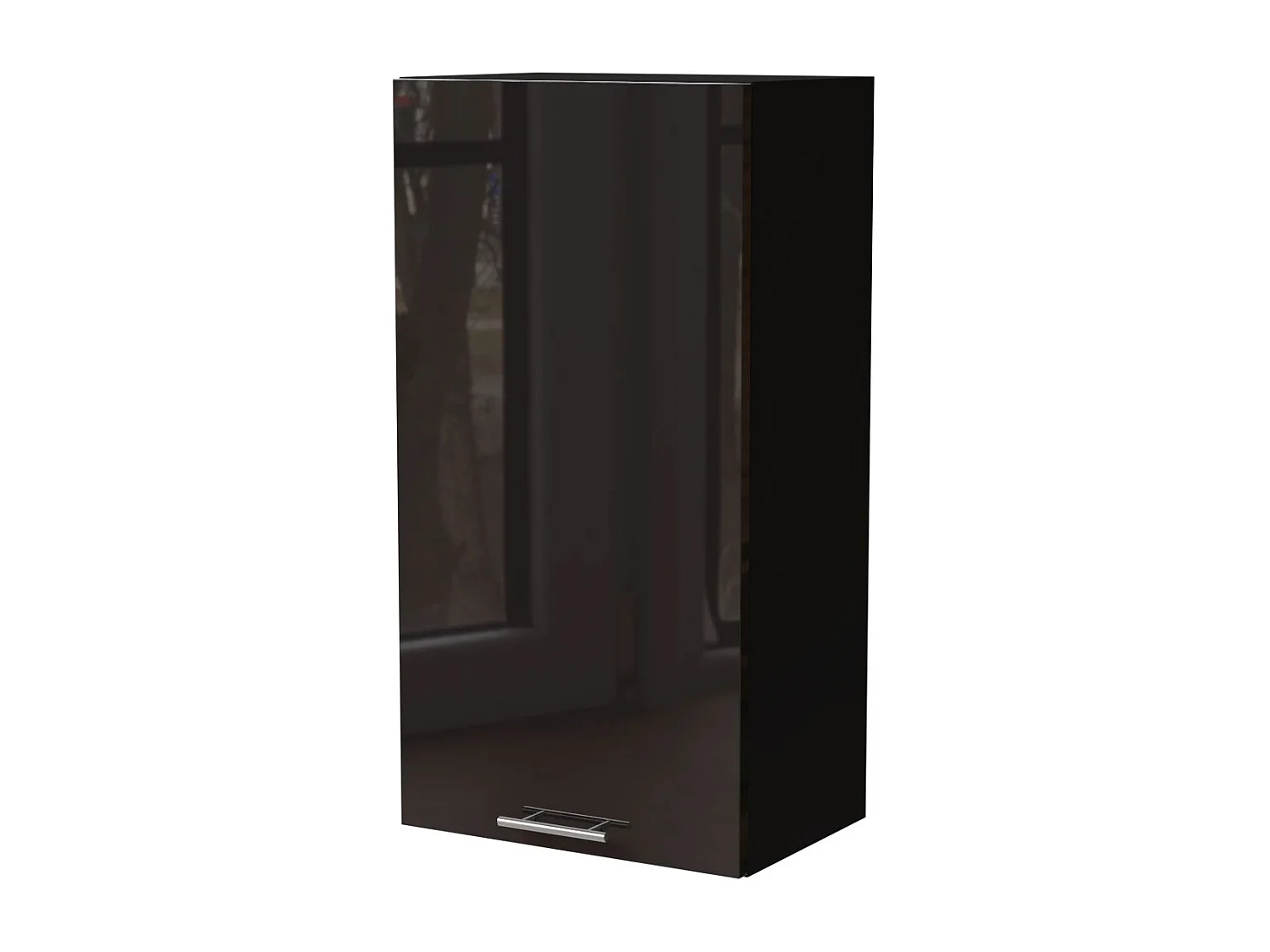 KÜCHENHÄNGESCHRANK Essen W4/50 Schwarz Hochglanz / Schwarz Matt 50 / 32,5 / 96cm