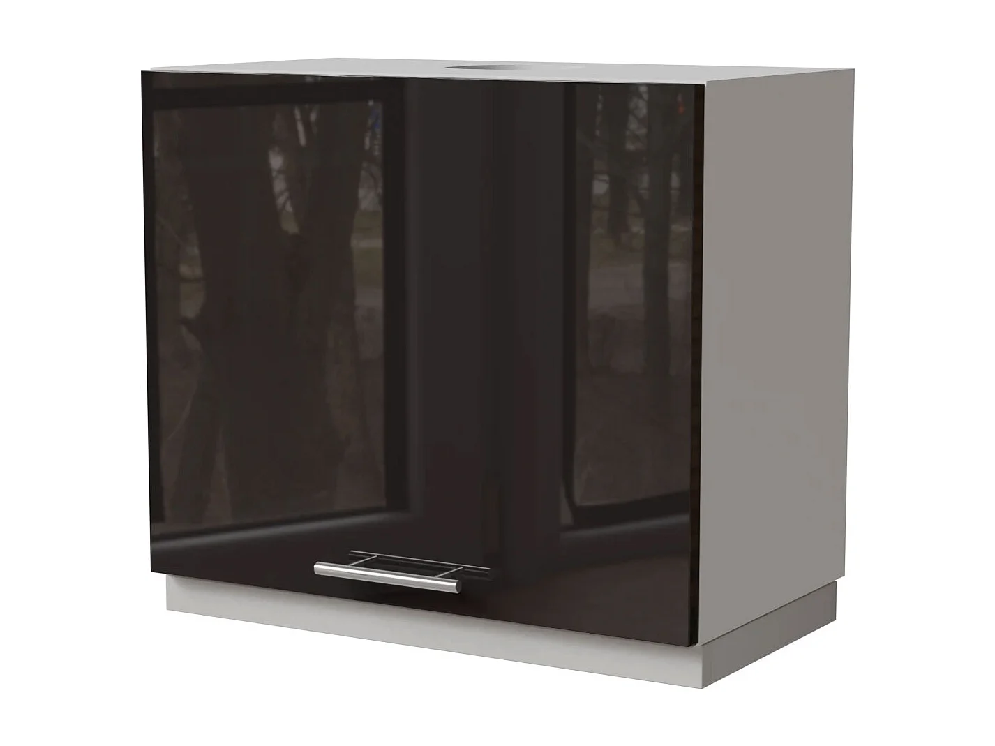 WRASENSCHRANK Essen W8/60 Schwarz Hochglanz / Weiß Matt 60 / 32,5 / 50cm