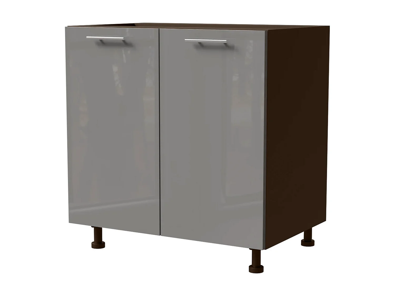 KÜCHENUNTERSCHRANK Essen D11/80 Grau Hochglanz / Lava Matt 80 / 50 / 82cm
