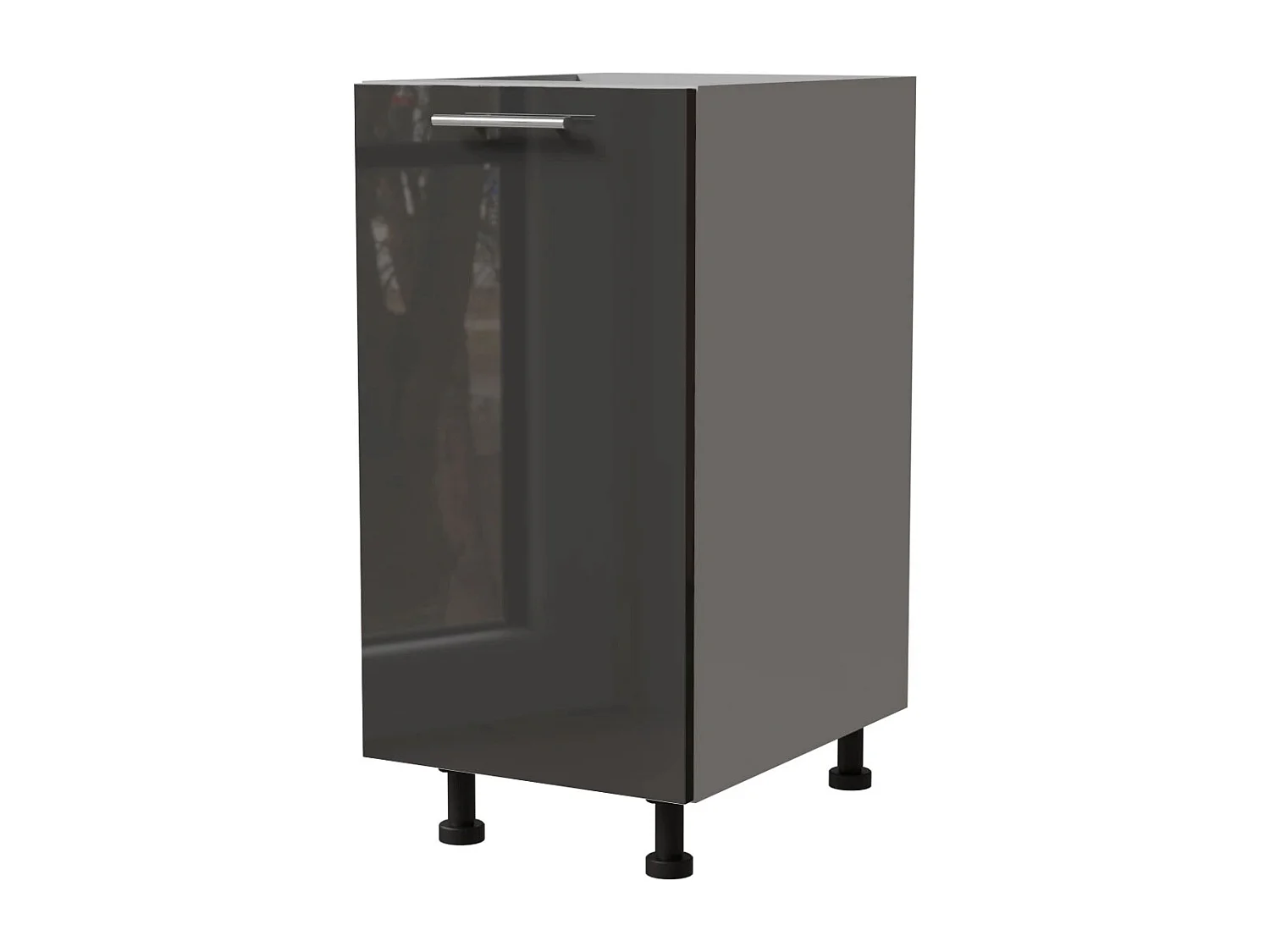 KÜCHENUNTERSCHRANK Essen D1D/40 Graphit Hochglanz / Grau Matt 40 / 50 / 82cm