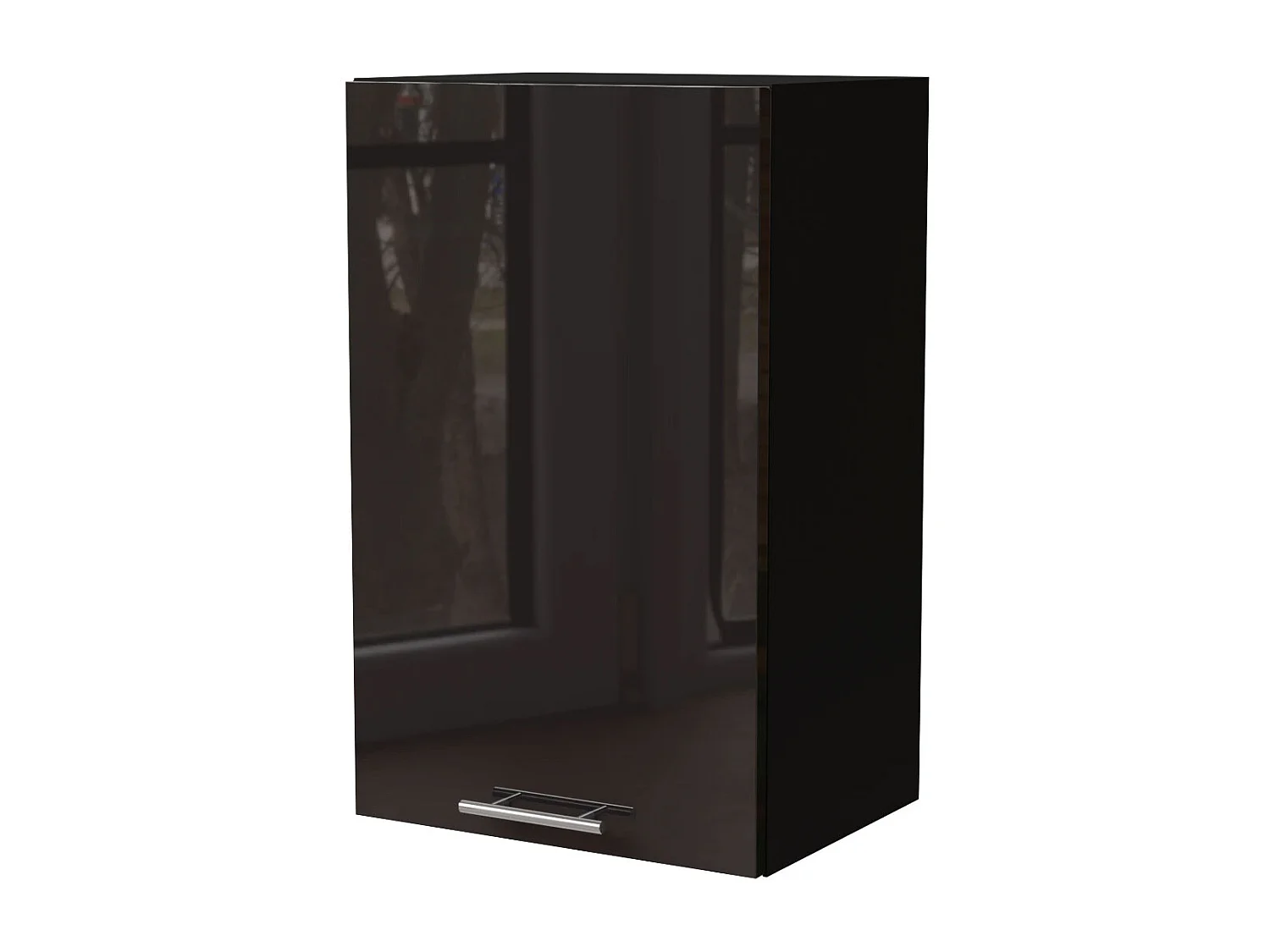 KÜCHENHÄNGESCHRANK Essen W2/45 Schwarz Hochglanz / Schwarz Matt 45 / 32,5 / 72cm