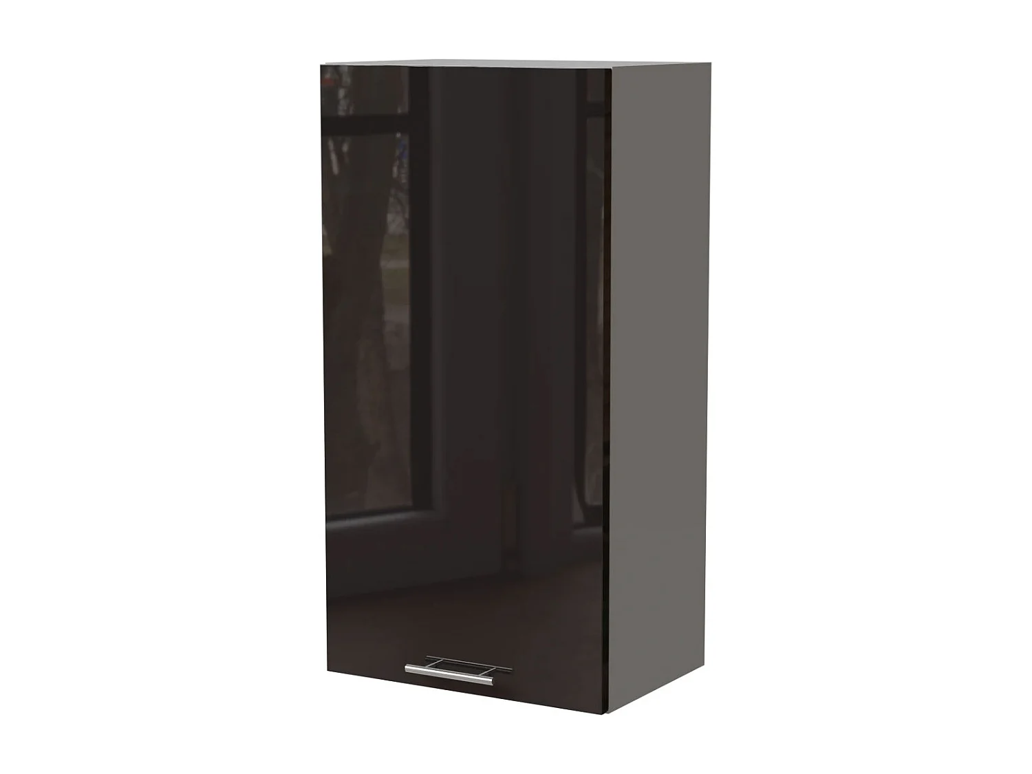 KÜCHENHÄNGESCHRANK Essen W4/50 Schwarz Hochglanz / Grau Matt 50 / 32,5 / 96cm