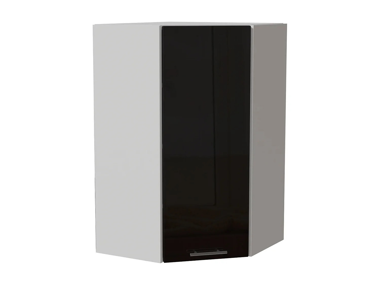 ECK-HÄNGESCHRANK Essen W4/10/60 Schwarz Hochglanz / Weiß Matt 60 / 60 / 96cm