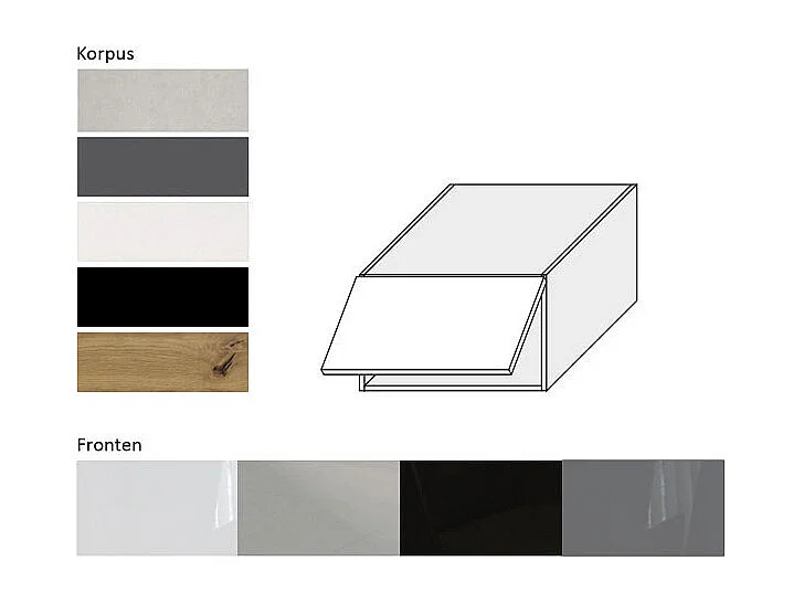 AUFSATZSCHRANK Essen W6B/60 Graphit Hochglanz / Weiß Matt 60 / 59 / 36cm