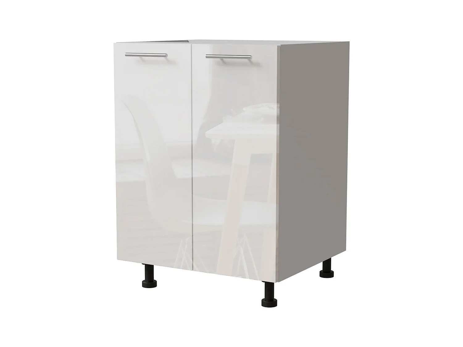 KÜCHENUNTERSCHRANK Essen D11/60 Weiß Hochglanz / Weiß Matt 60 / 50 / 82cm