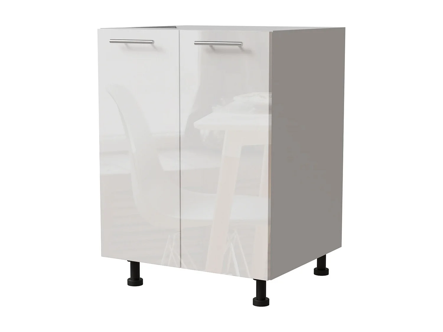 KÜCHENUNTERSCHRANK Essen D11/60 Weiß Hochglanz / Weiß Matt 60 / 50 / 82cm