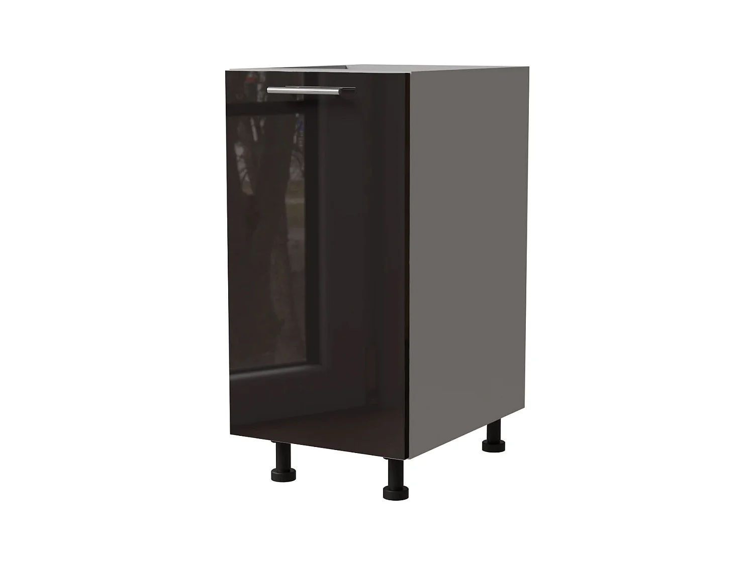 KÜCHENUNTERSCHRANK Essen D1D/40 Schwarz Hochglanz / Grau Matt 40 / 50 / 82cm