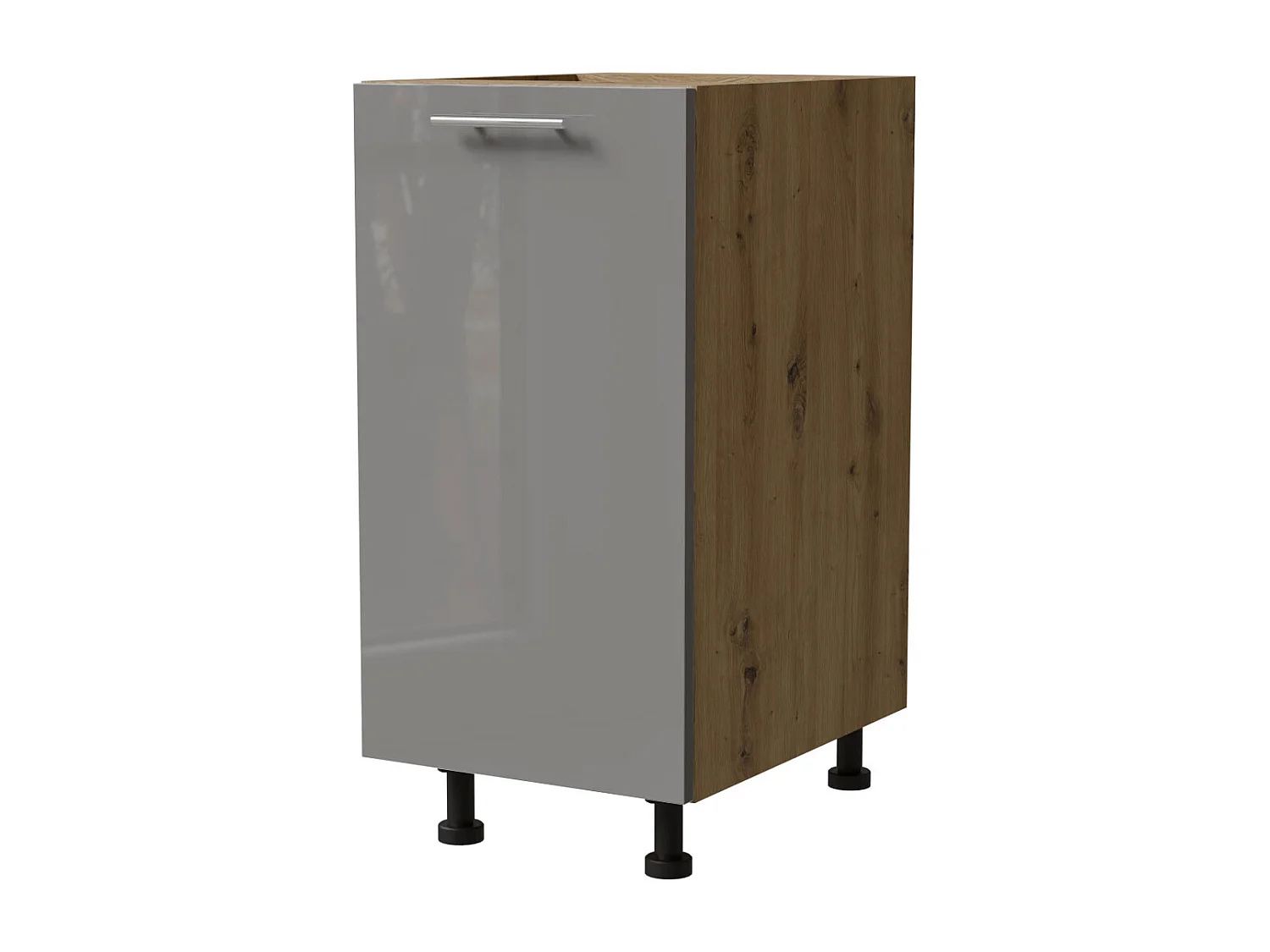 KÜCHENUNTERSCHRANK Essen D1D/40 Grau Hochglanz / Eiche Artisan Matt 40 / 50 / 82cm