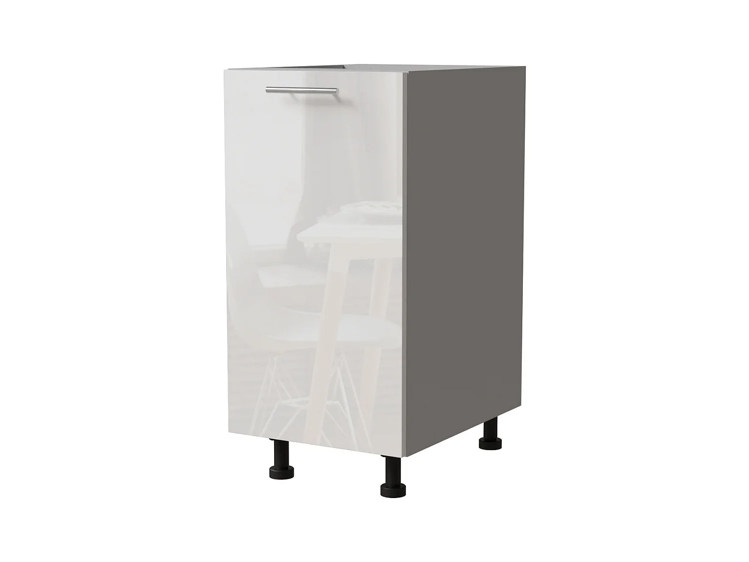 KÜCHENUNTERSCHRANK Essen D1D/40 Weiß Hochglanz / Grau Matt 40 / 50 / 82cm