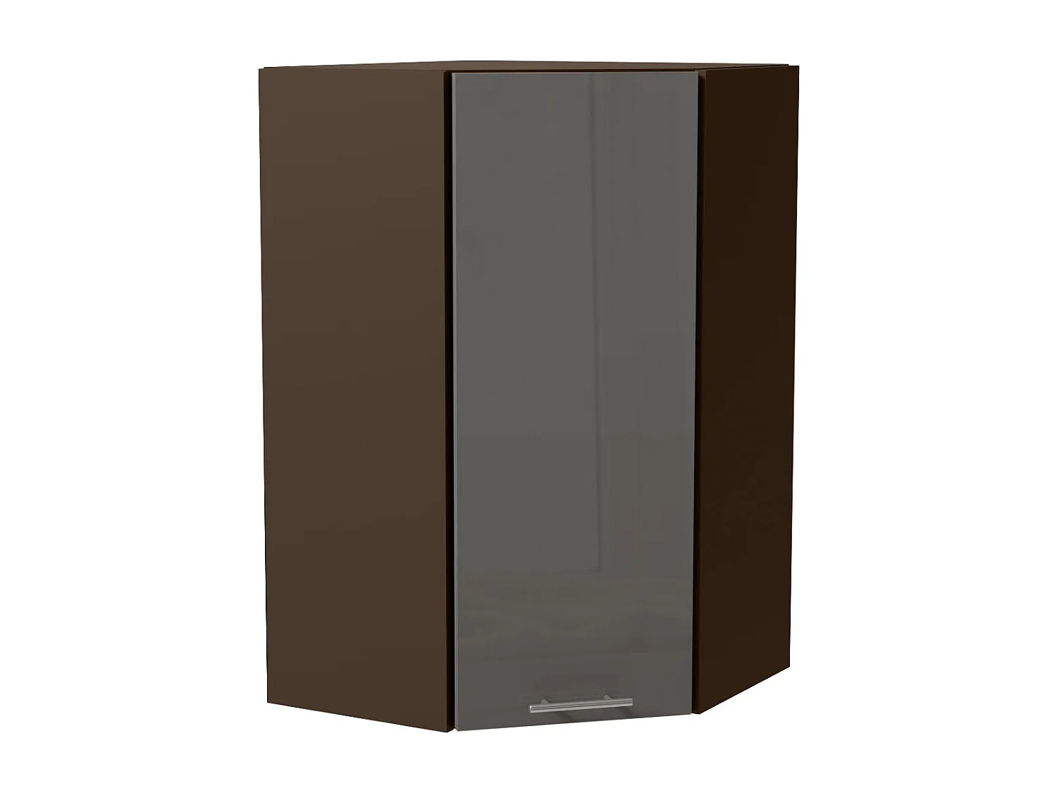 ECK-HÄNGESCHRANK Essen W4/10/60 Grau Hochglanz / Lava Matt 60 / 60 / 96cm