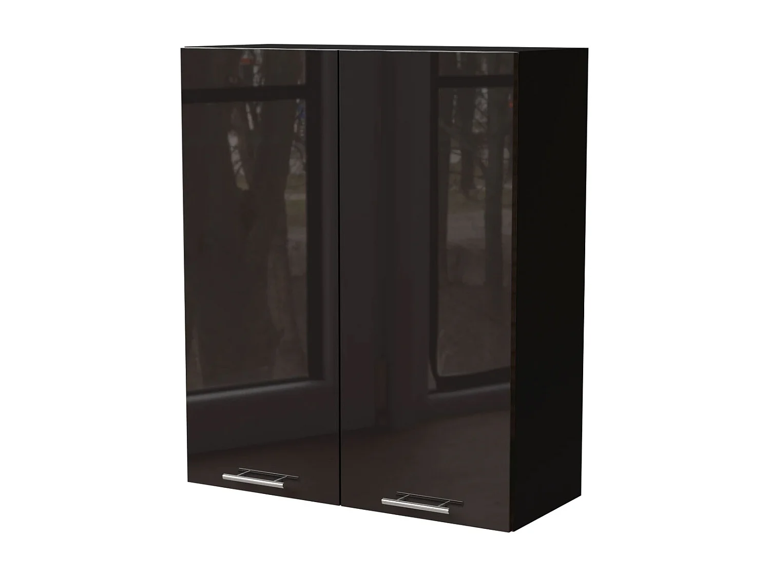 KÜCHENHÄNGESCHRANK Essen W4/80 Schwarz Hochglanz / Schwarz Matt 80 / 32,5 / 96cm