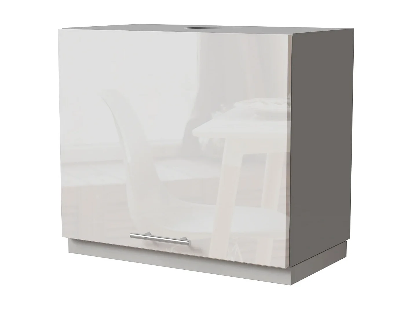 WRASENSCHRANK Essen W8/60 Weiß Hochglanz / Grau Matt 60 / 32,5 / 50cm