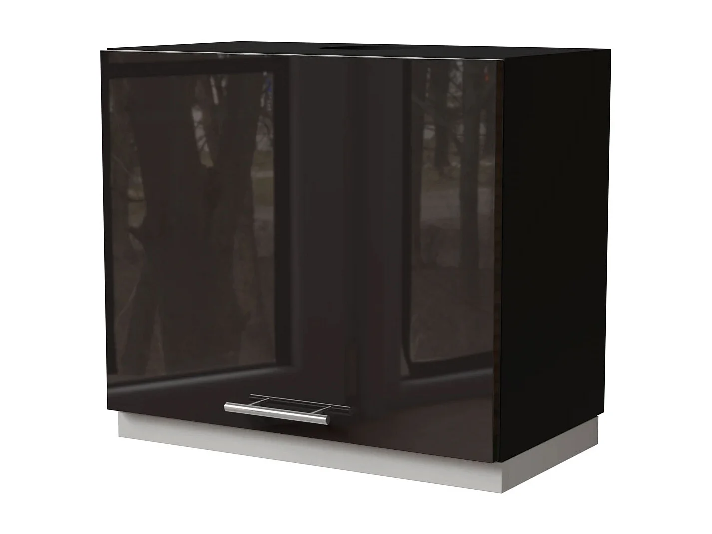 WRASENSCHRANK Essen W8/60 Schwarz Hochglanz / Schwarz Matt 60 / 32,5 / 50cm