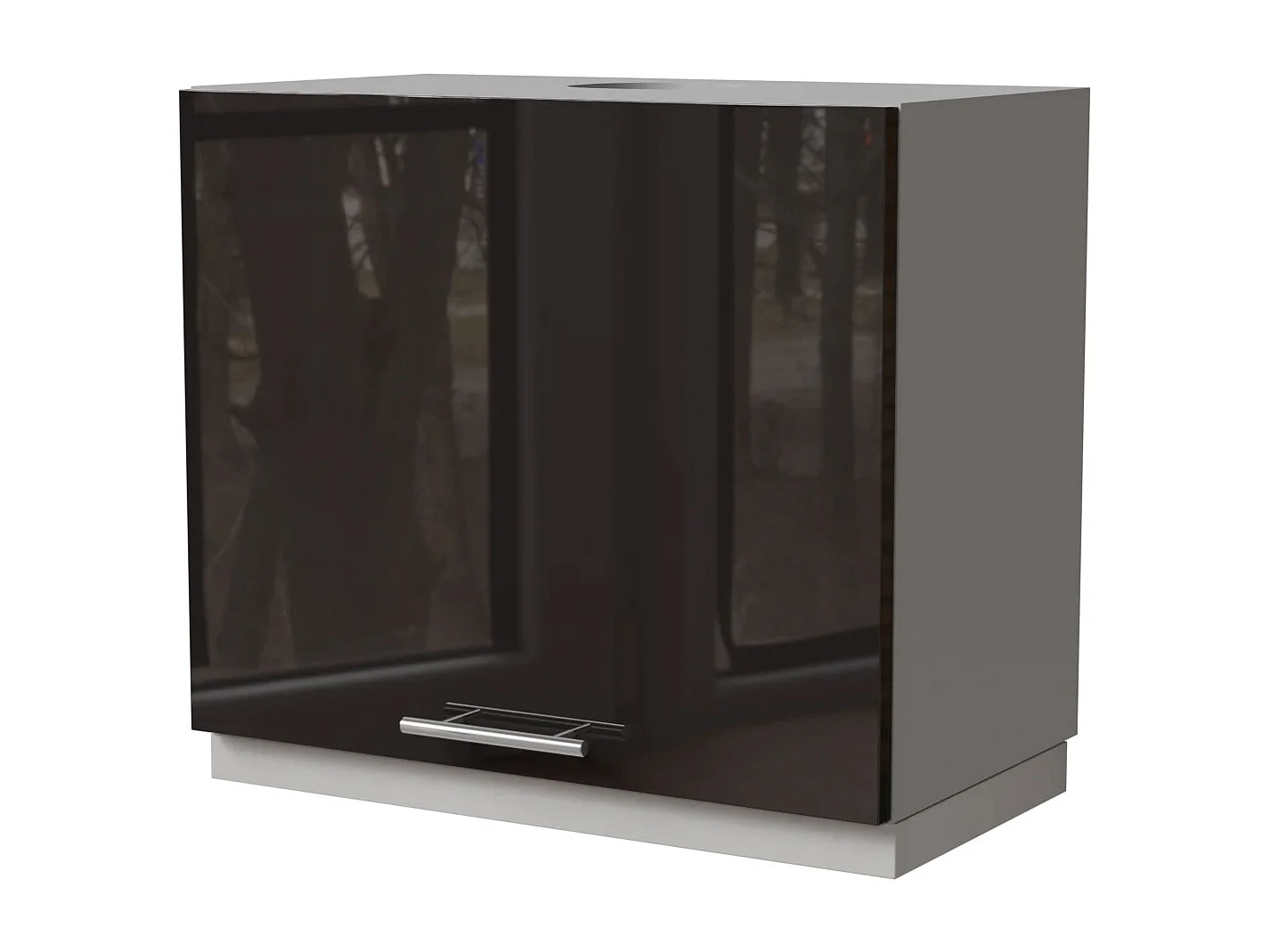 WRASENSCHRANK Essen W8/60 Schwarz Hochglanz / Grau Matt 60 / 32,5 / 50cm