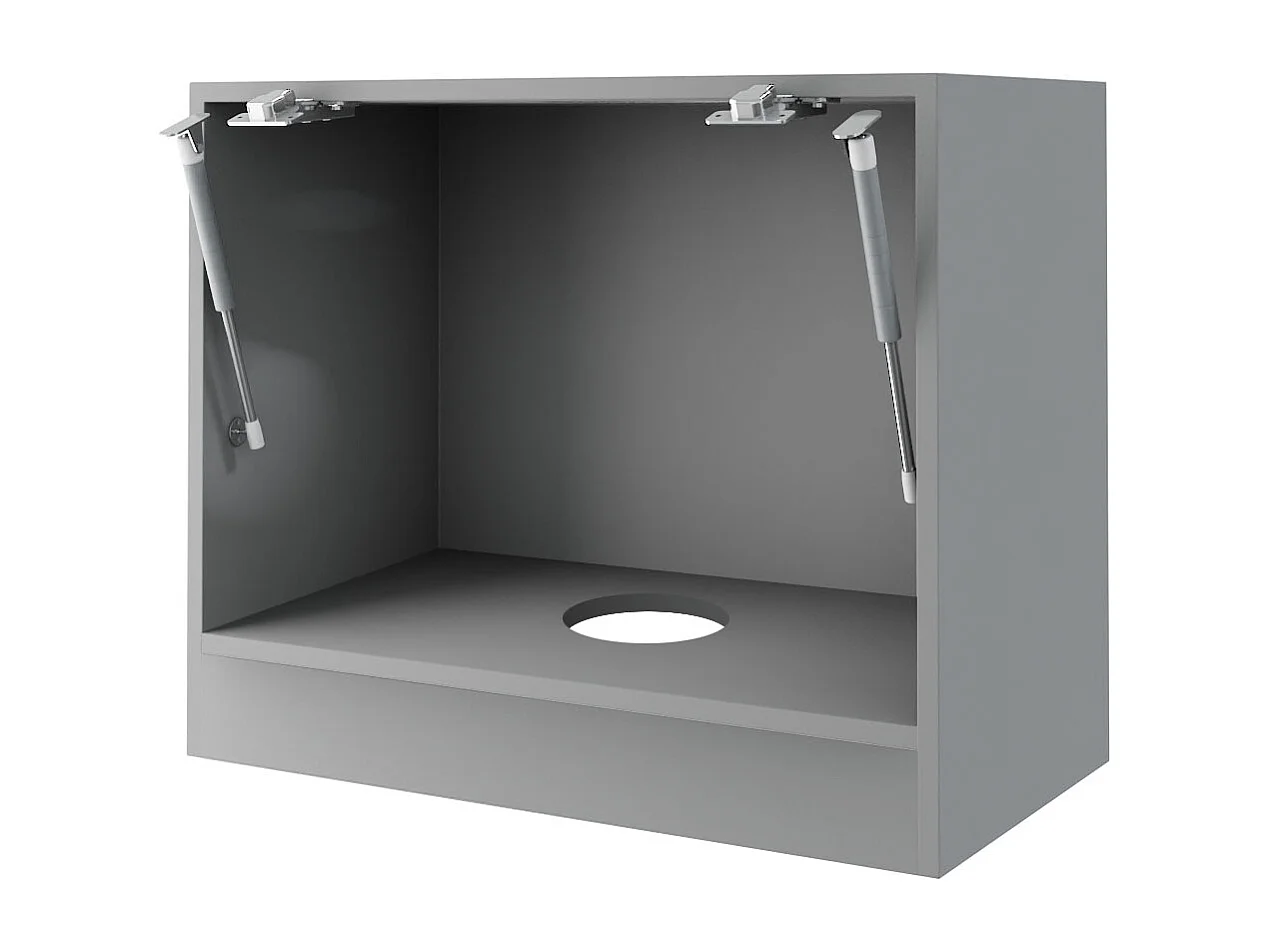 WRASENSCHRANK Essen W8/60 Schwarz Hochglanz / Grau Matt 60 / 32,5 / 50cm