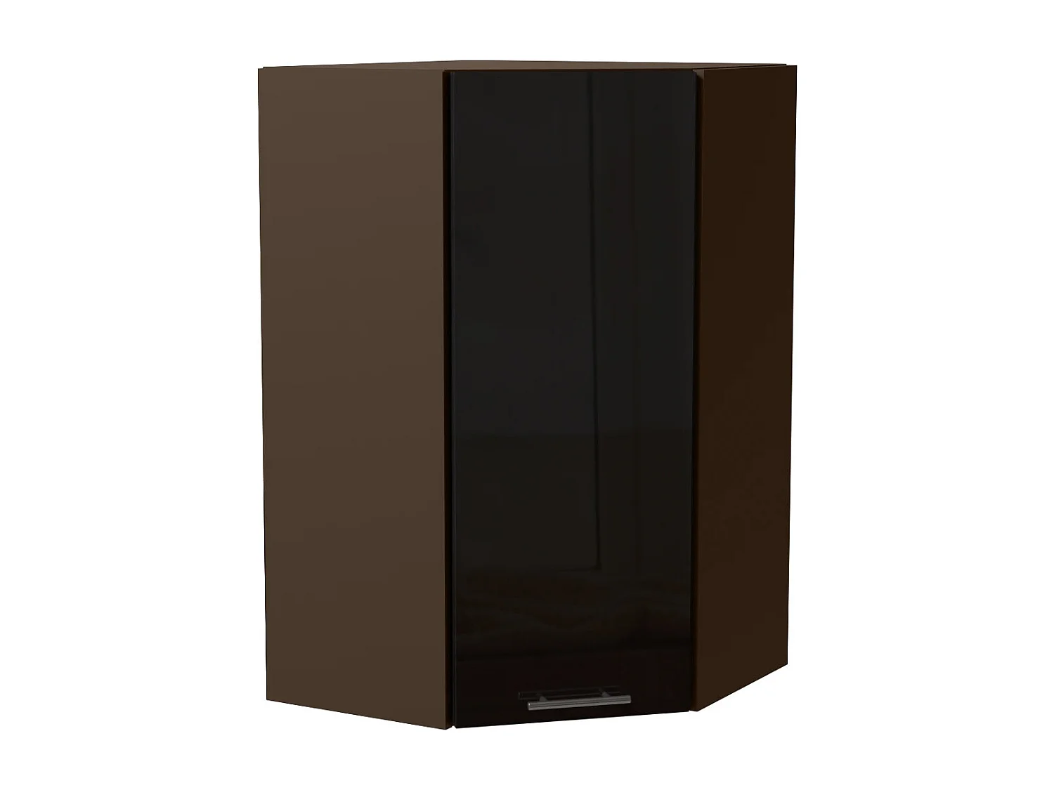ECK-HÄNGESCHRANK Essen W4/10/60 Schwarz Hochglanz / Lava Matt 60 / 60 / 96cm