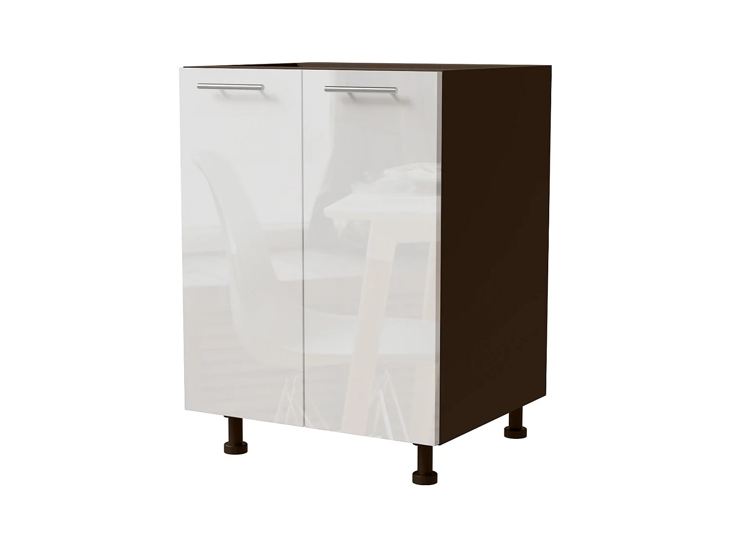 KÜCHENUNTERSCHRANK Essen D11/60 Weiß Hochglanz / Lava Matt 60 / 50 / 82cm