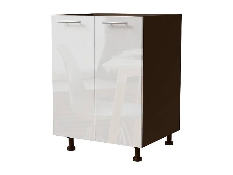 KÜCHENUNTERSCHRANK Essen D11/60 Weiß Hochglanz / Lava Matt 60 / 50 / 82cm