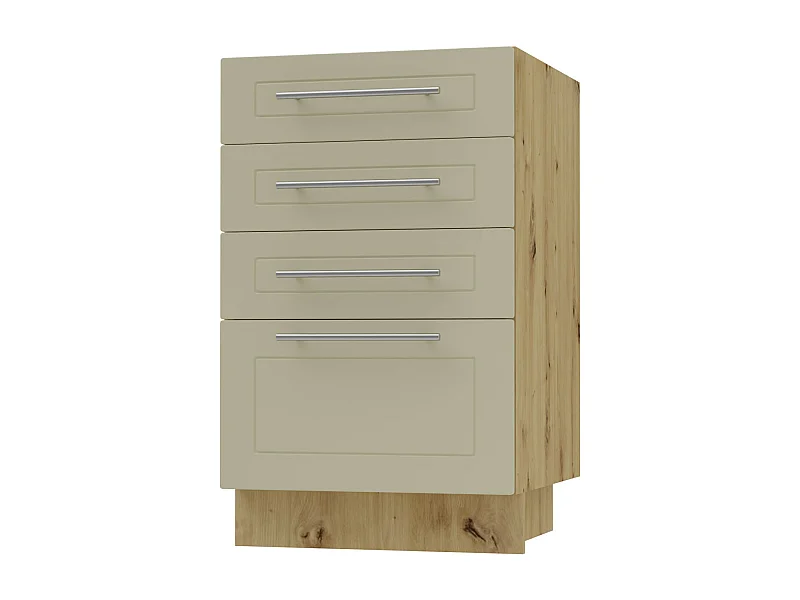 SCHUBLADENUNTERSCHRANK Kvantum D4A/40 Vanille Matt / Eiche Artisan Matt 40 / 50 / 82cm