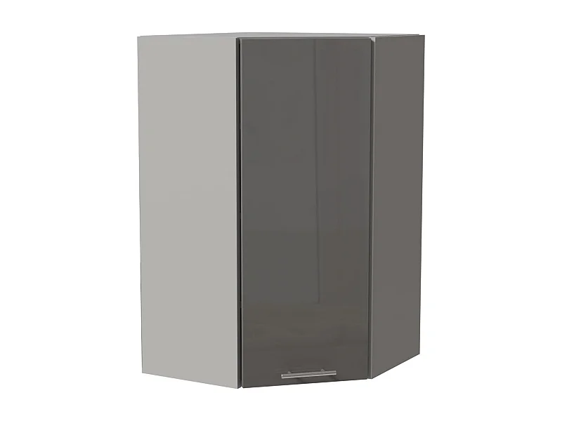 ECK-HÄNGESCHRANK Essen W4/10/60 Grau Hochglanz / Grau Matt 60 / 60 / 96cm