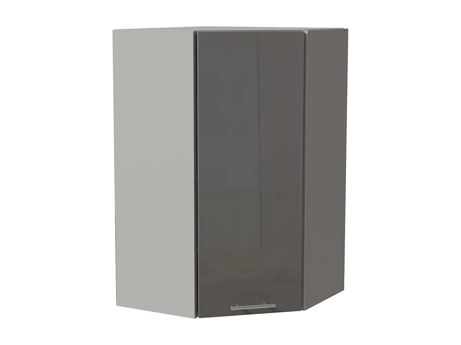 ECK-HÄNGESCHRANK Essen W4/10/60 Grau Hochglanz / Grau Matt 60 / 60 / 96cm