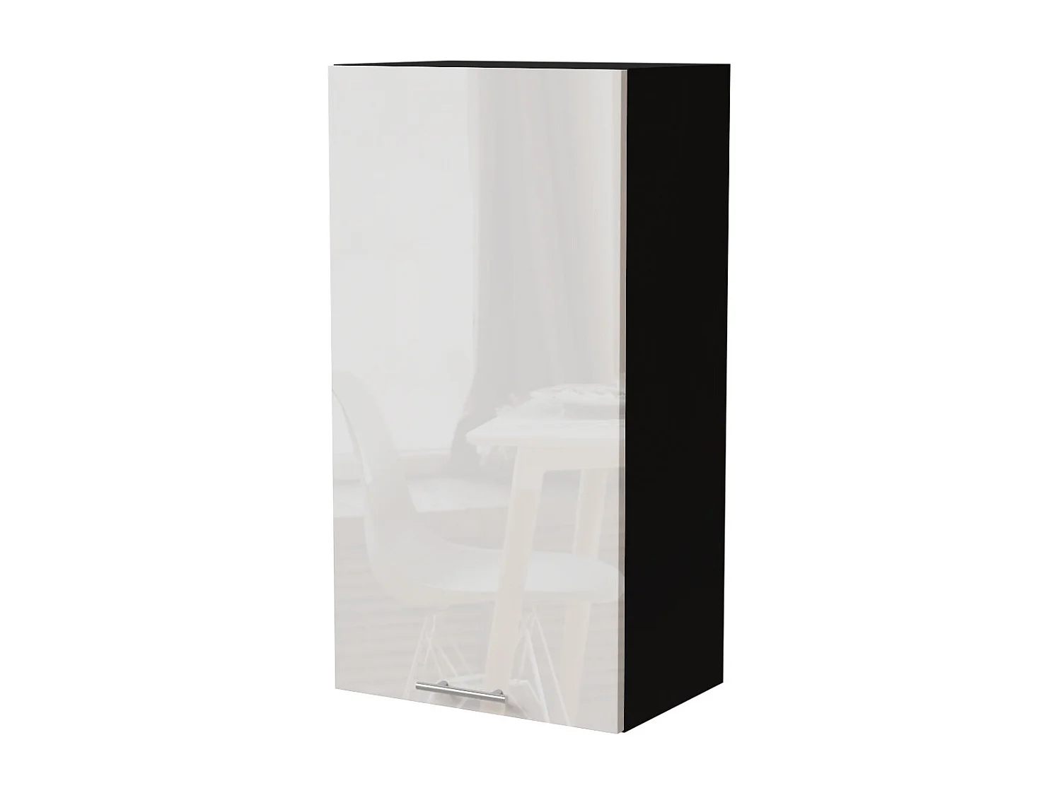 KÜCHENHÄNGESCHRANK Essen W4/50 Weiß Hochglanz / Schwarz Matt 50 / 32,5 / 96cm
