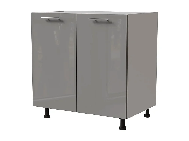 KÜCHENUNTERSCHRANK Essen D11/80 Grau Hochglanz / Weiß Matt 80 / 50 / 82cm