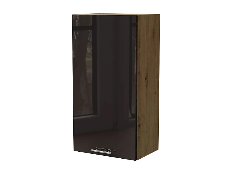 KÜCHENHÄNGESCHRANK Essen W4/50 Schwarz Hochglanz / Eiche Artisan Matt 50 / 32,5 / 96cm