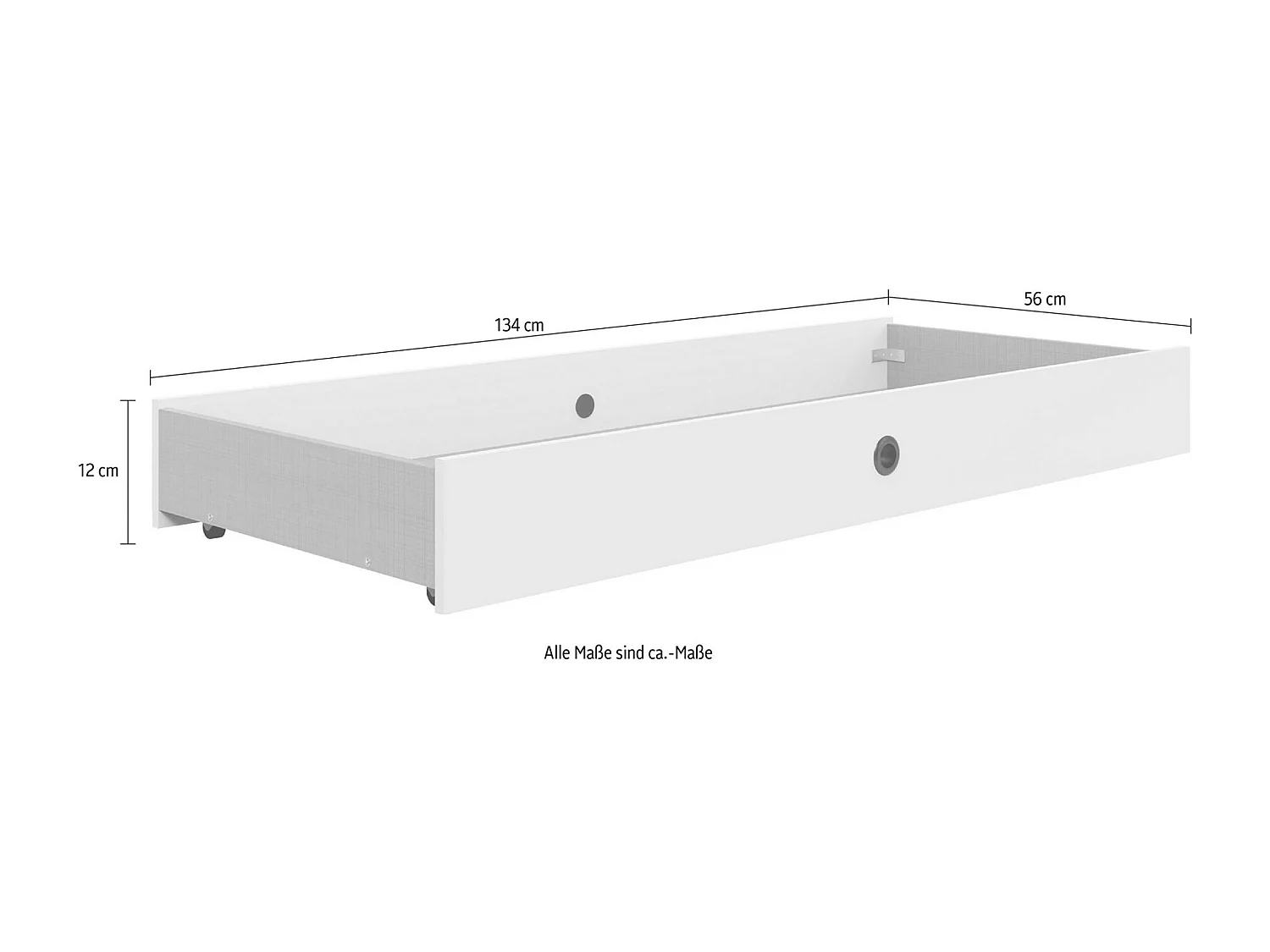 BETTSCHUBKASTEN Rügen weiß 134 / 56 / 12cm