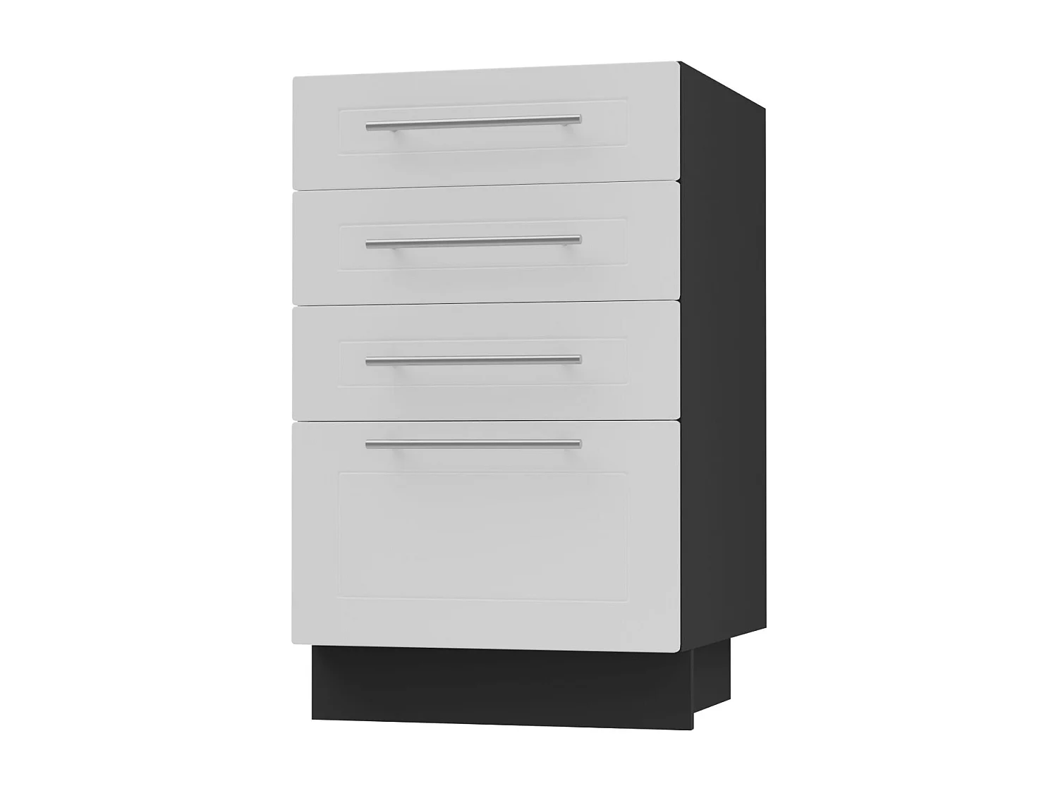 SCHUBLADENUNTERSCHRANK Kvantum D4A/40 Weiß Matt / Schwarz Matt 40 / 50 / 82cm