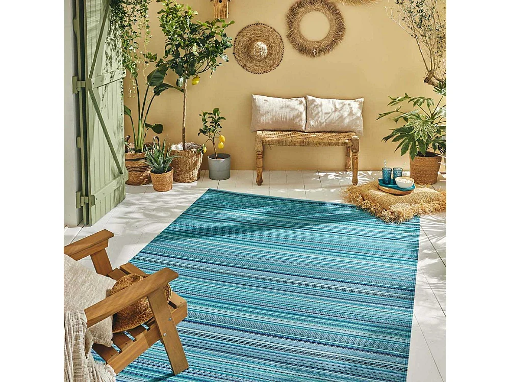 Tapis extérieur en polypropylène Spargi 1746 bleu 180 x 280 cm