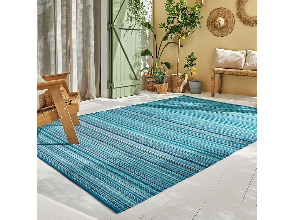 Tapis extérieur en polypropylène Spargi 1746 bleu 180 x 280 cm