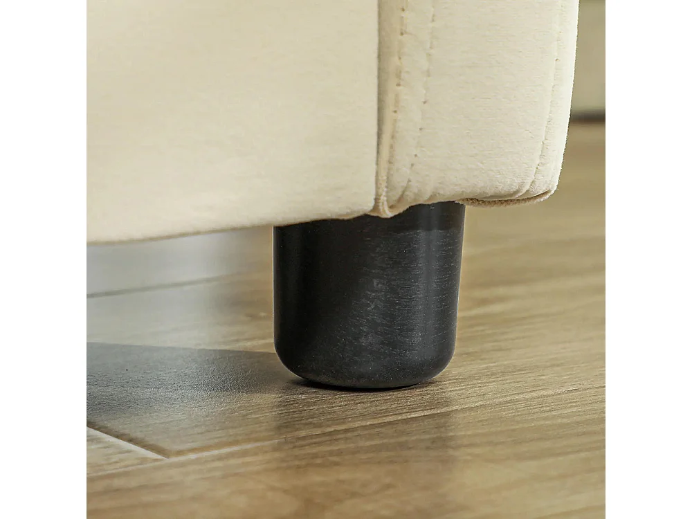 Canapé-lit 2 en 1 avec sommier 90 x 190 cm, canapé 2 places et lit double, blanc crème