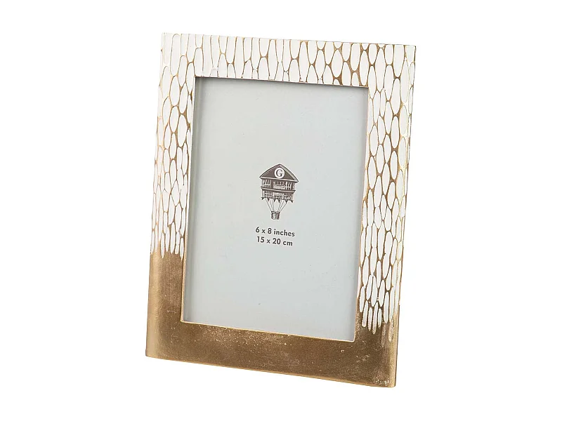 Portafotos Resina Dorado Blanco 15x20 Cm
