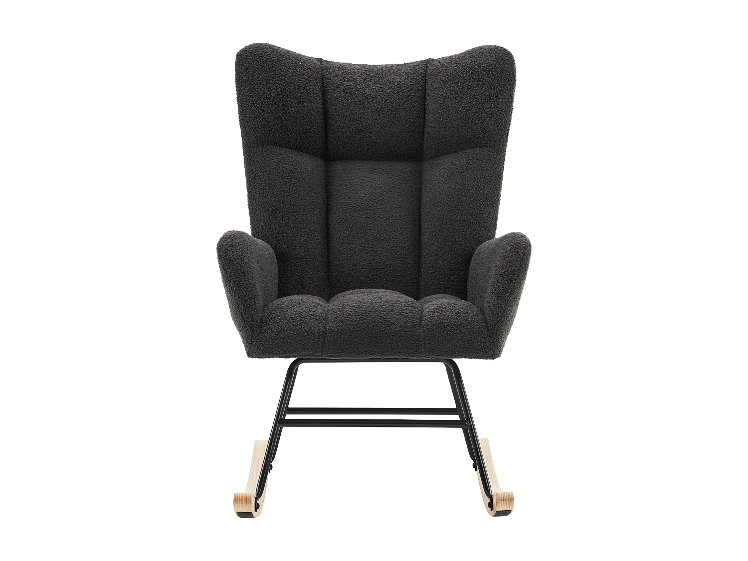 Fauteuil à bascule moderne, avec dossier haut et accoudoirs, confortable et unique,gris
