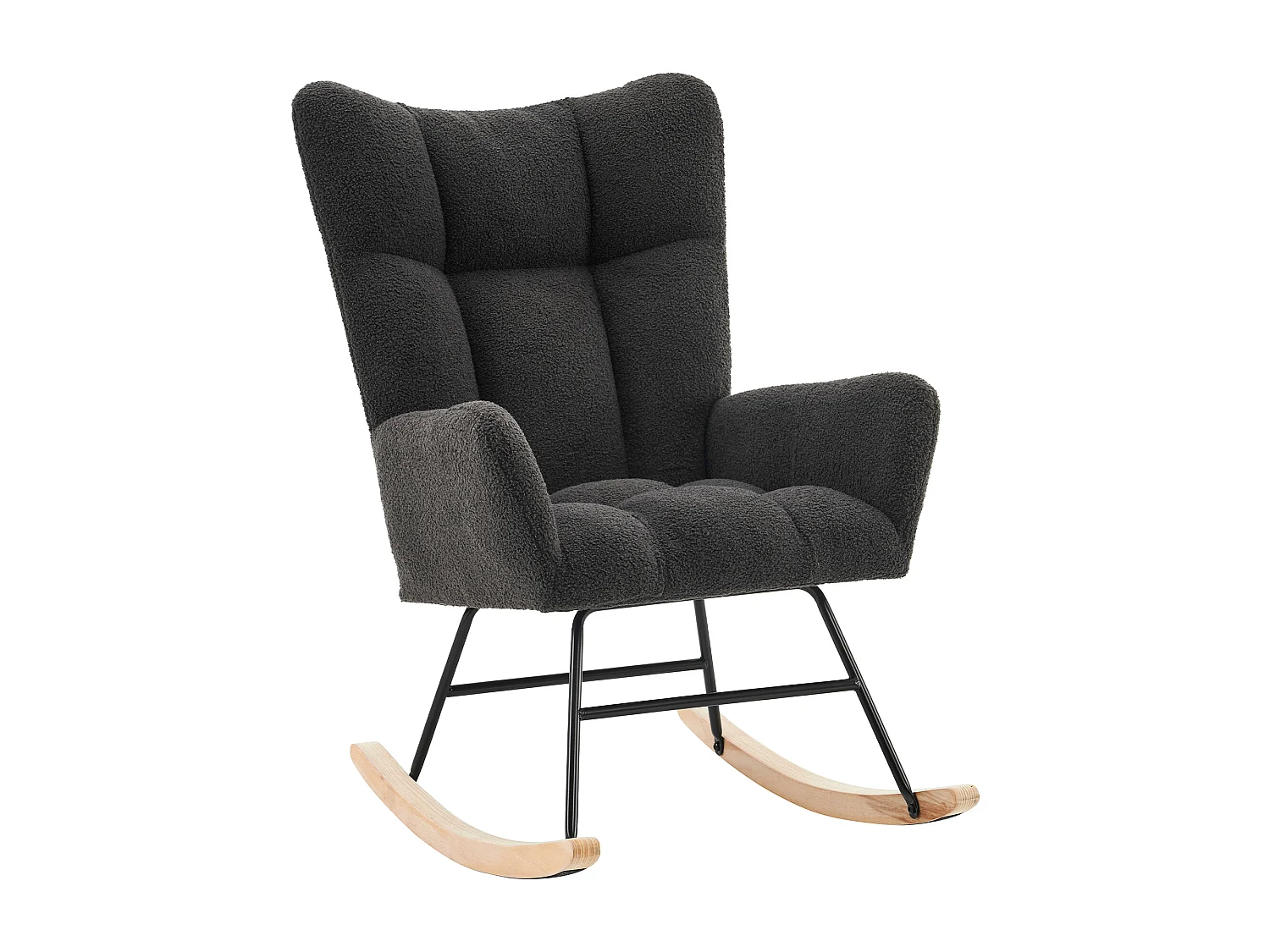 Fauteuil à bascule moderne, avec dossier haut et accoudoirs, confortable et unique,gris