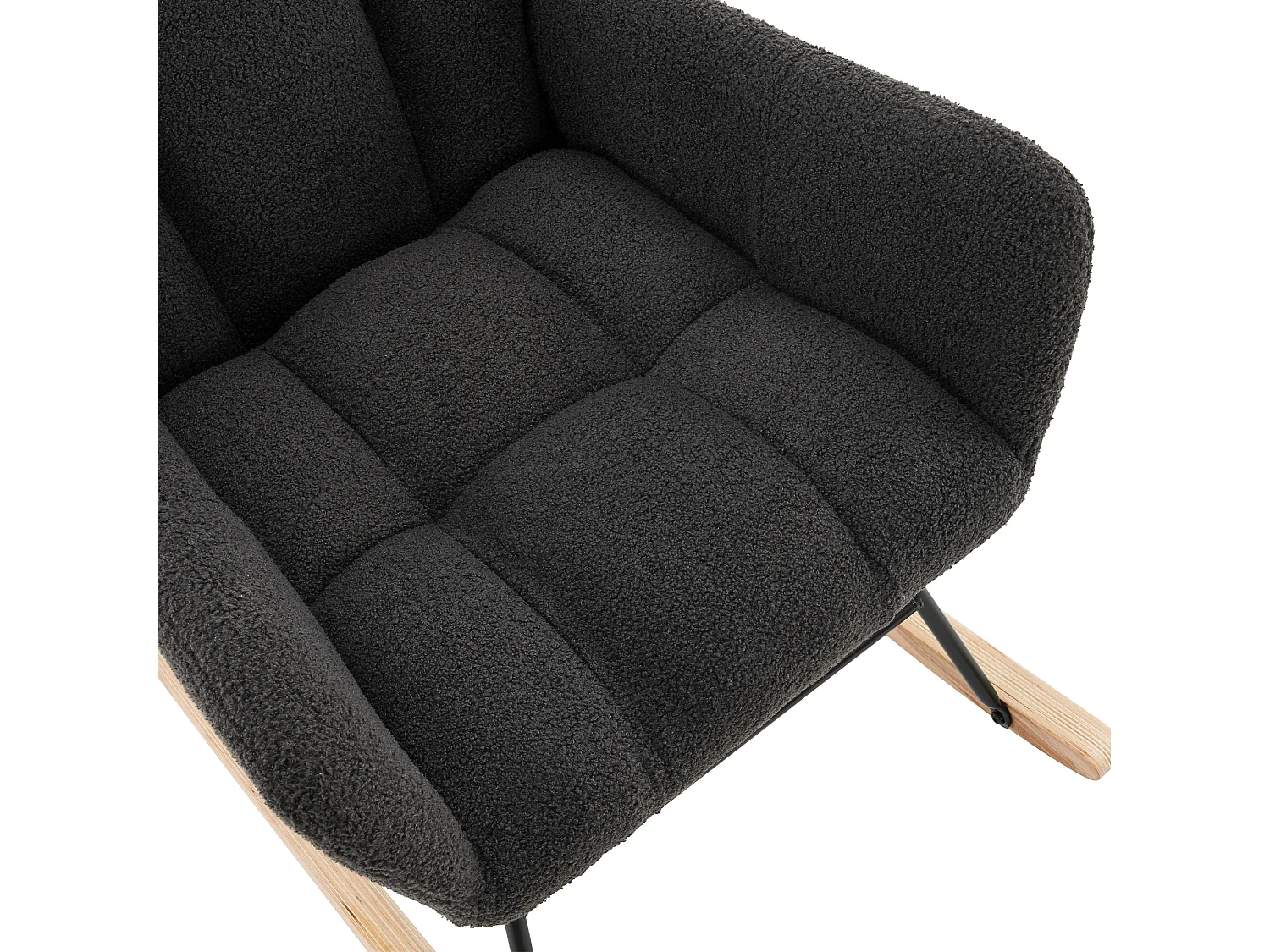 Fauteuil à bascule moderne, avec dossier haut et accoudoirs, confortable et unique,gris