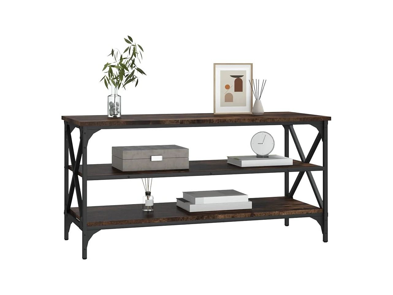 Tv-meubel 100x40x50 cm bewerkt hout gerookt eikenkleurig BE147746