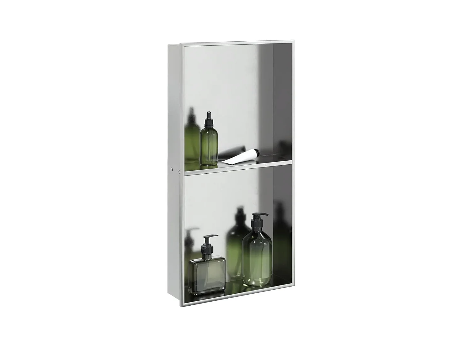 Niche de douche argenté brossé 32x62x9 cm acier inoxydable FR272827